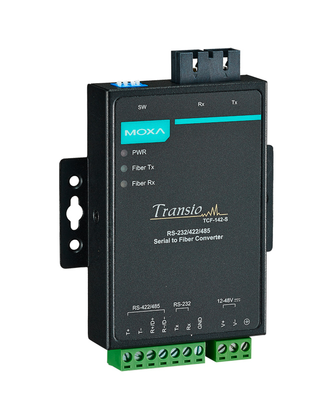 Moxa TCF-142 Fibre Media Converter, RS232/422/485 to SM SC